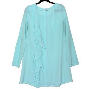 SETRMS Blue Tunic With Ruffle Detail Large EU44